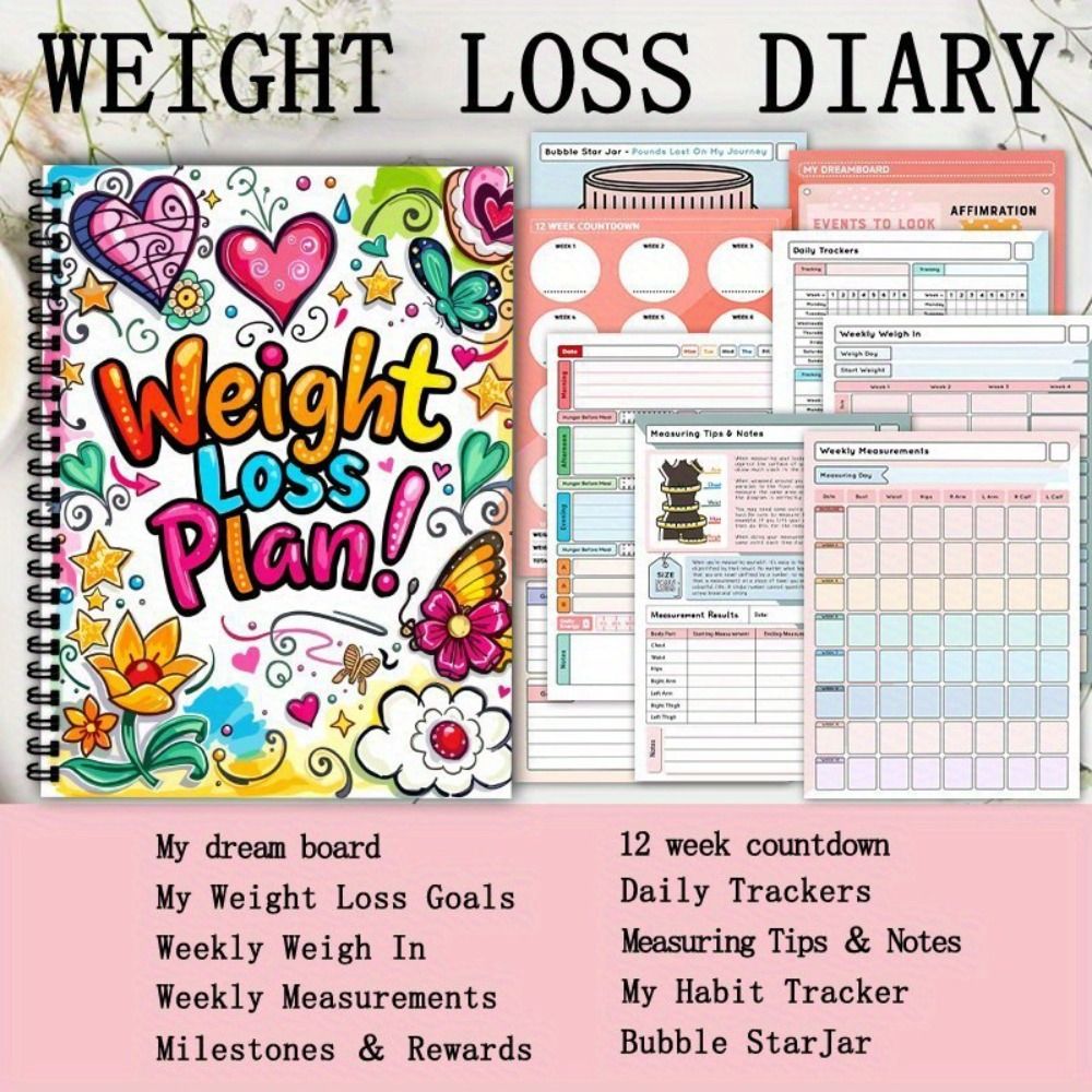 Buku Rencana Penurunan Berat B - Health Wellness Planner ulasan dan harga